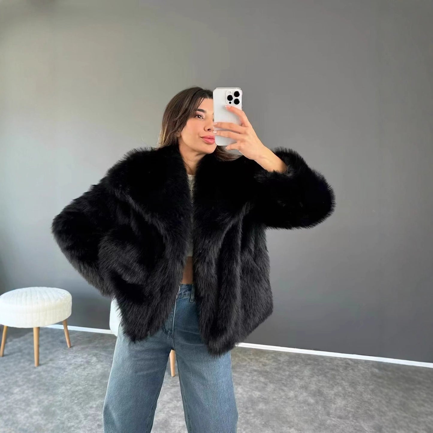 veste fourrure luxe
