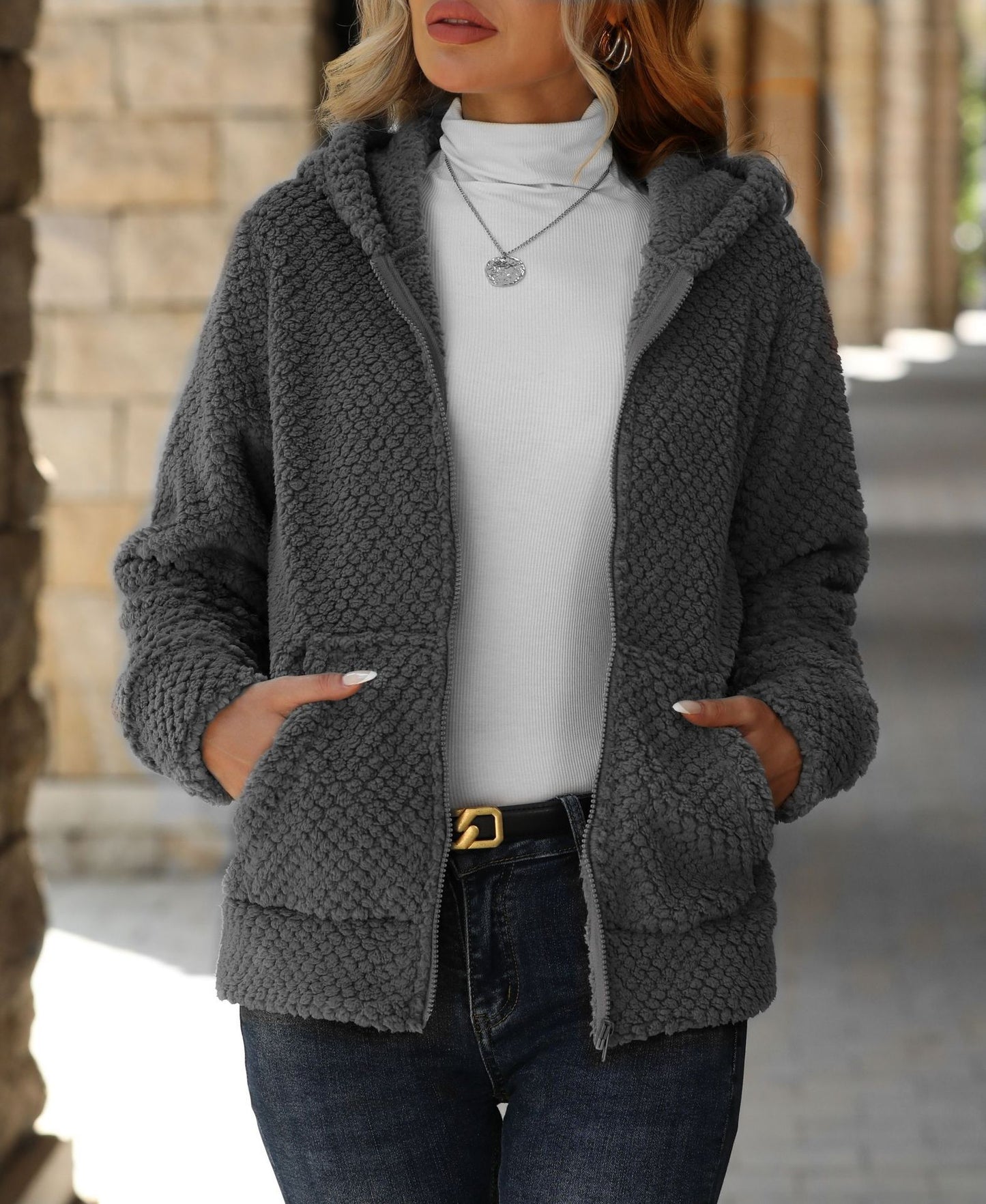 Gilet cocoon zippé